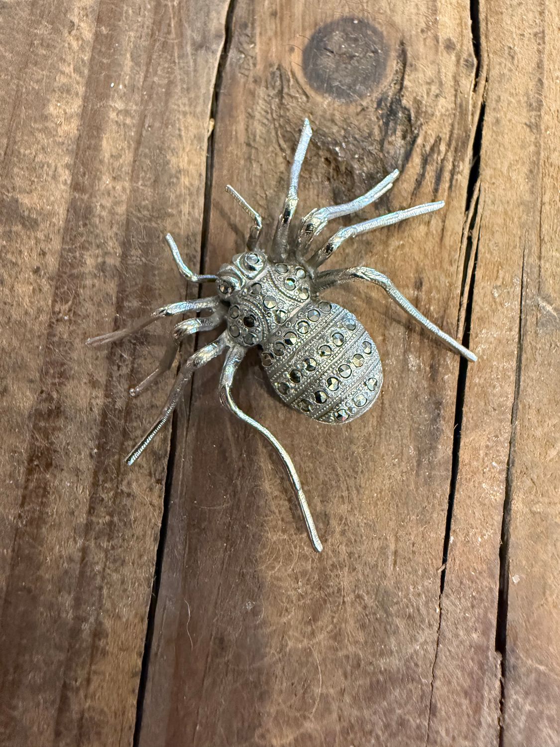 Marcasite Spider Brooch Pin