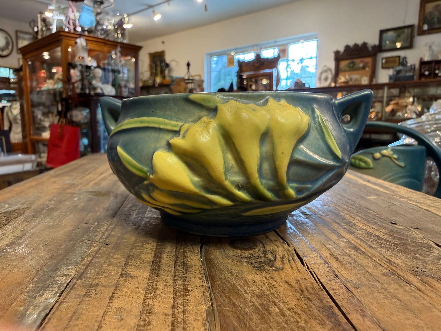 Roseville Pottery Freesia Blue Small Bowl