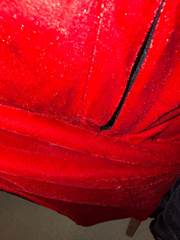 Red/Black Velvet Floor Length Opera Cape