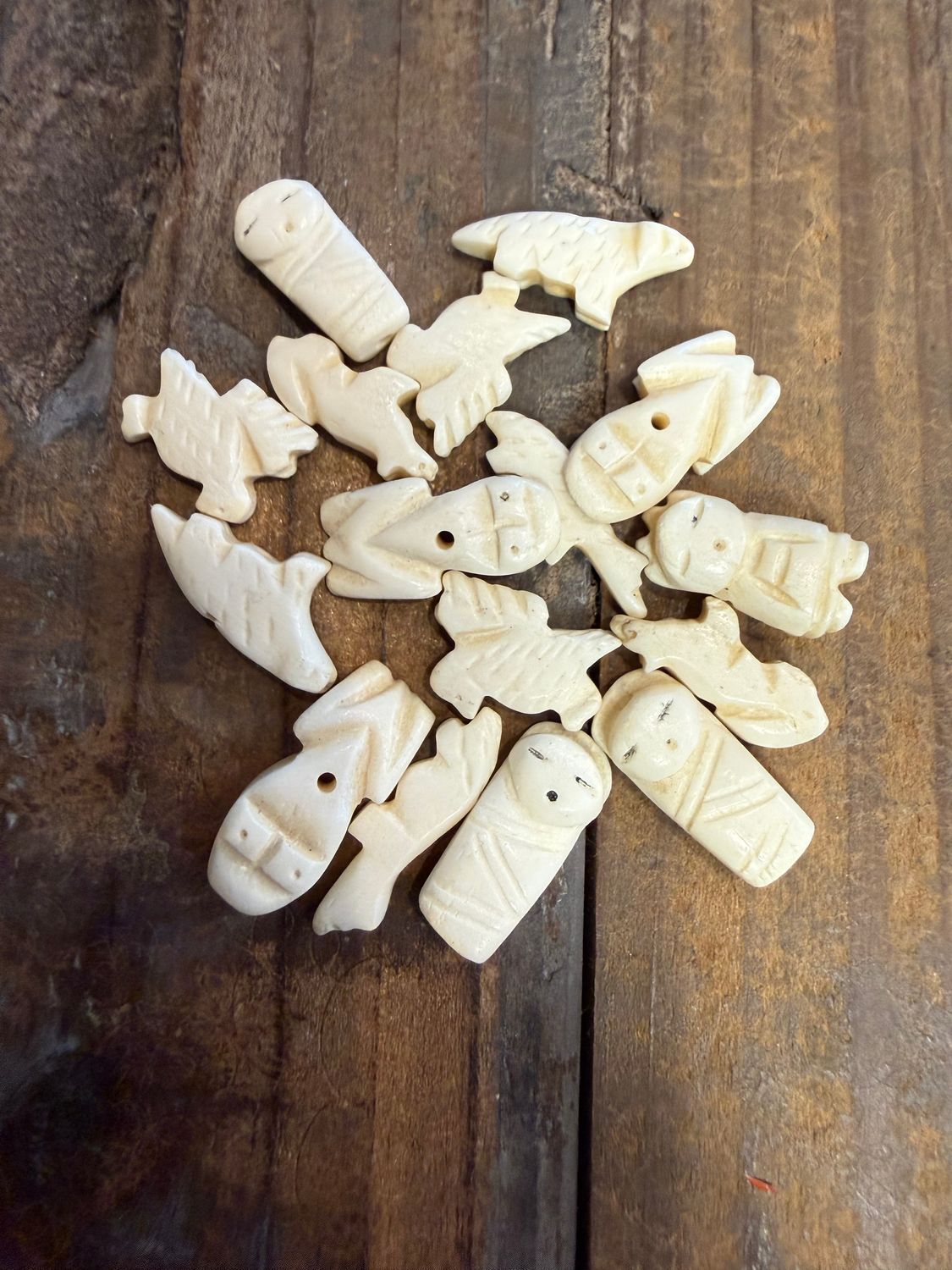 #77 EACH Northwest First Nations Fetish Beads Vegetable Ivory