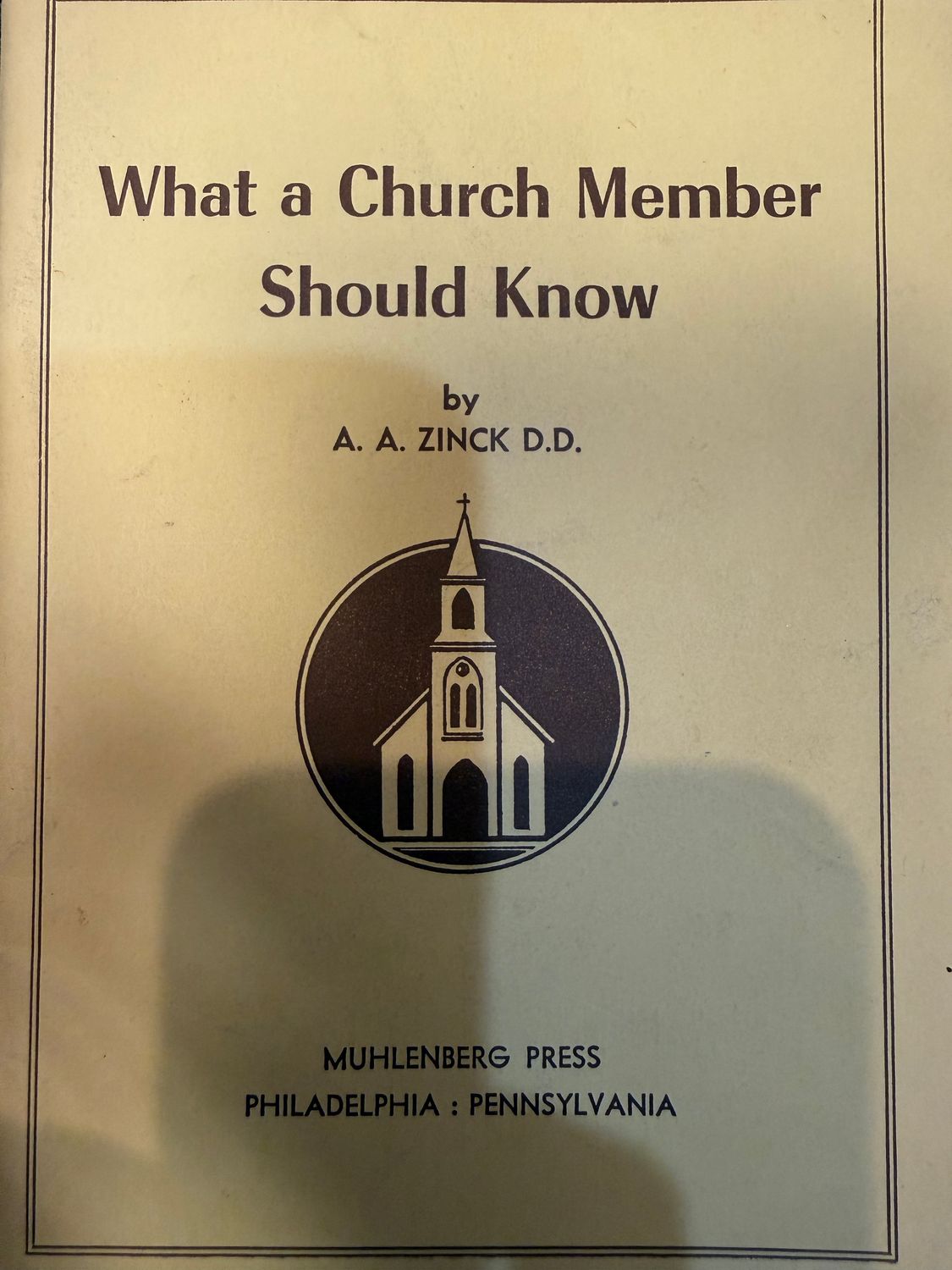 Book What a Church Member Should Know Original Certificate