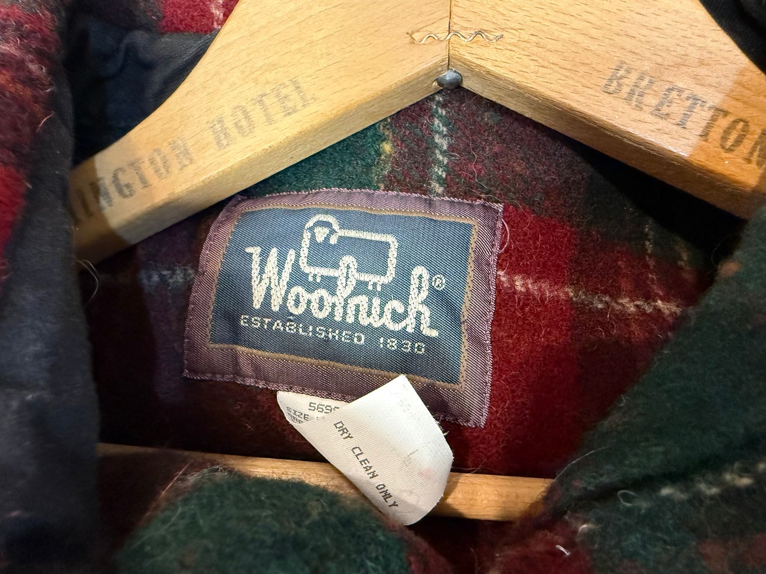 Woolrich Wool Green and Red Plaid Jacket