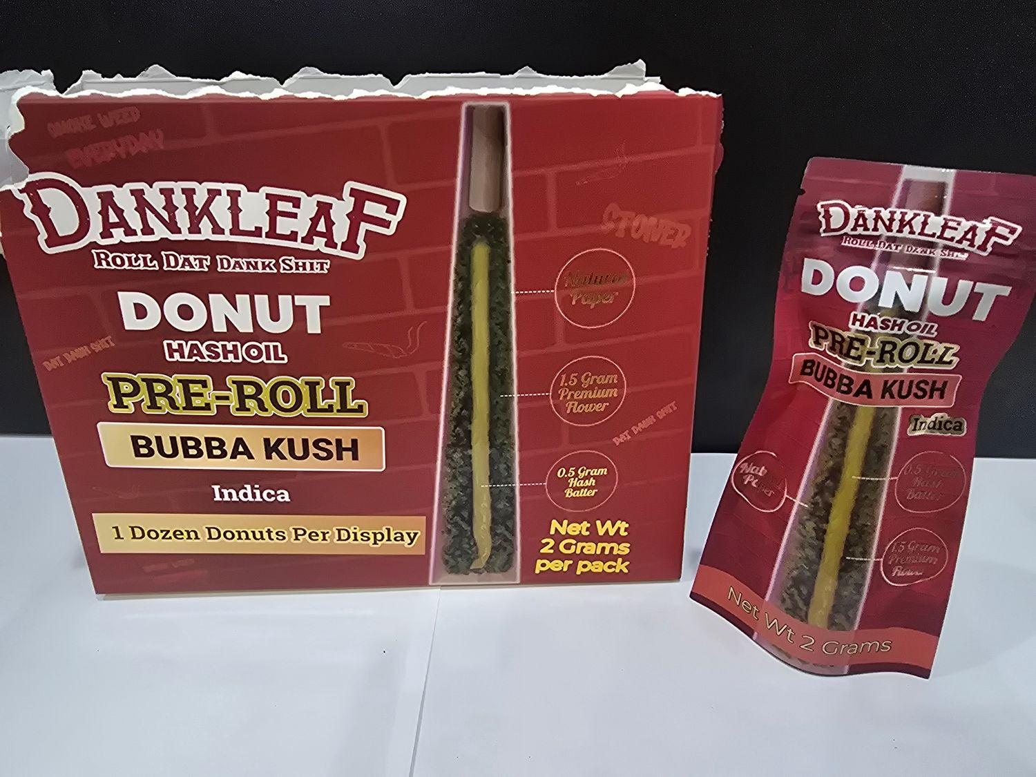 DankLeaf Donut HashOil 2g prerolls