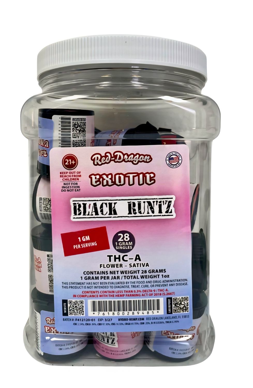 Red Dragon Exotic Flower THCA 1g 1ct