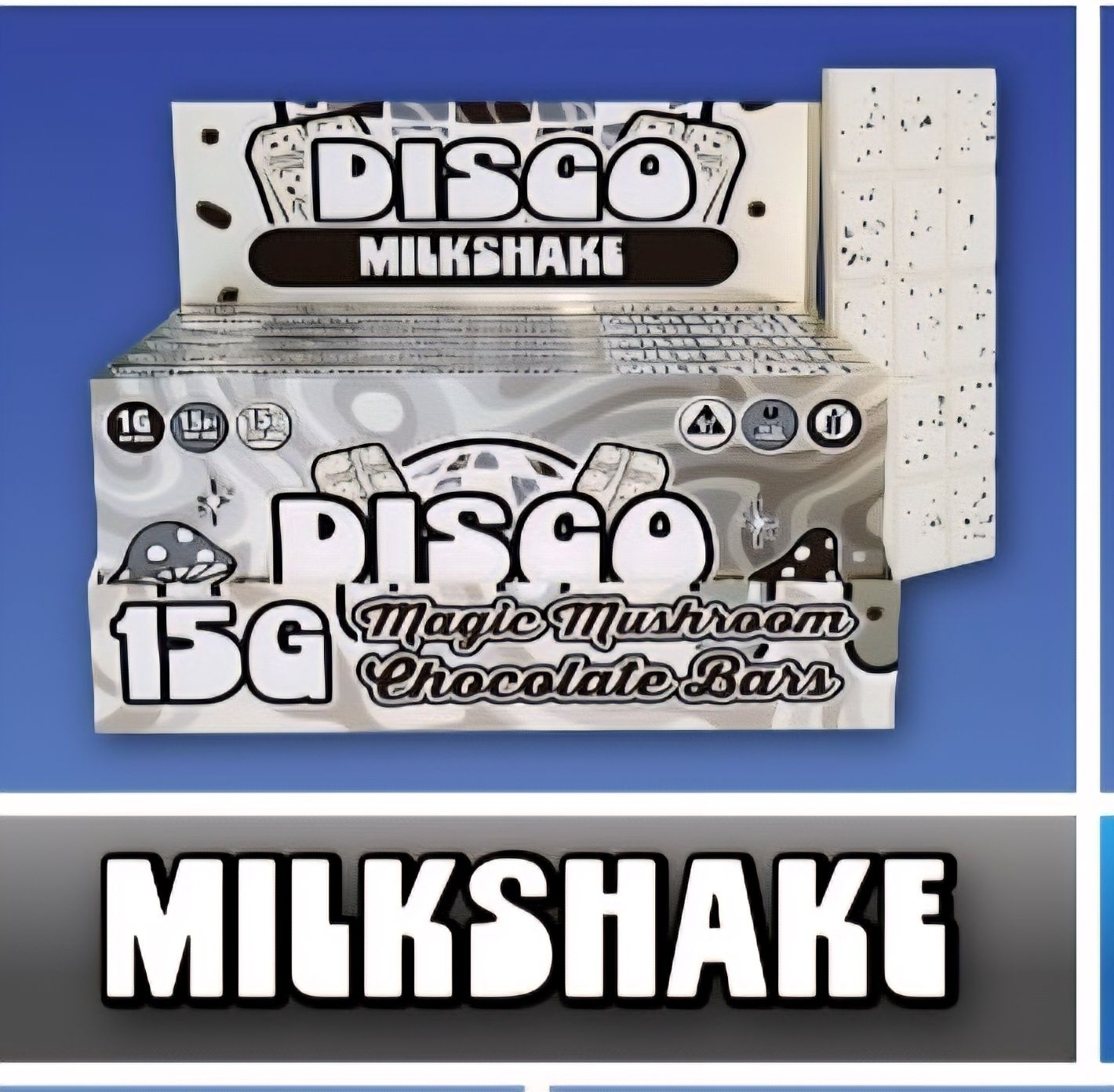 Disco Magic Mushrooms Chocolate 15g bar, Flavor: Milkshake