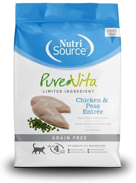 NutriSource PureVita GF Chicken and Peas Cat 12#