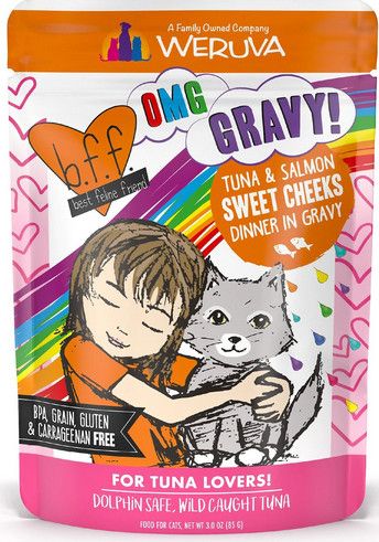 Box of Weruva BFF Tuna and Salmon Sweet Cheeks Pouch 3oz
