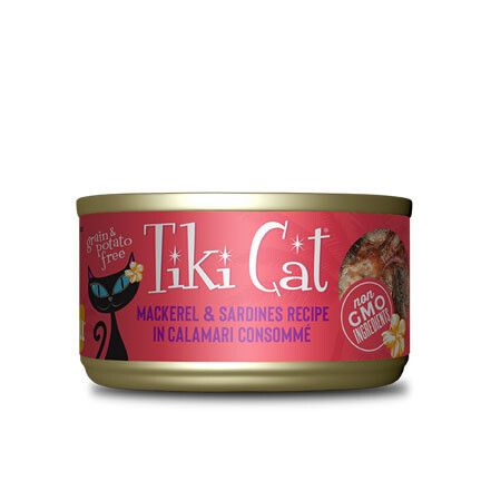 Box of Tiki Cat Mackerel and Sardines in Calamari 2.8oz