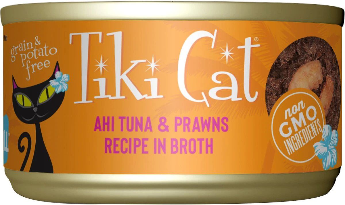Tiki Cat Ahi Tuna Prawns in Broth 2.8oz Single