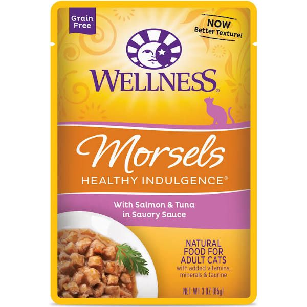 Box of Wellness Morsels GF Salmon and Tuna Cat 24/3oz