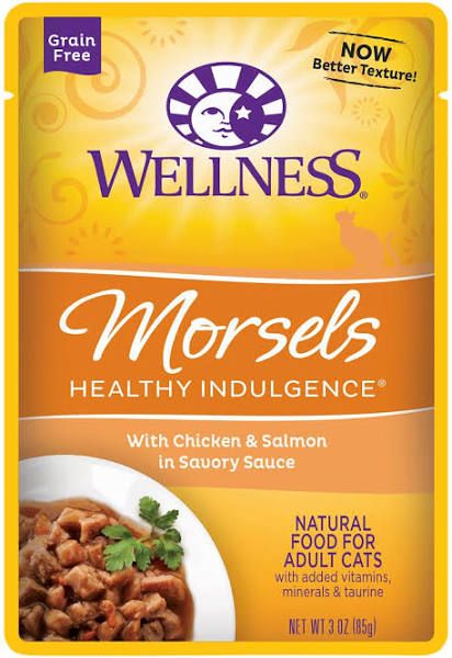 Box of Wellness Morsels GF Chicken and Salmon Cat 3oz