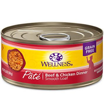Wellness GF Beef and Chicken Pate Cat 5.5oz single