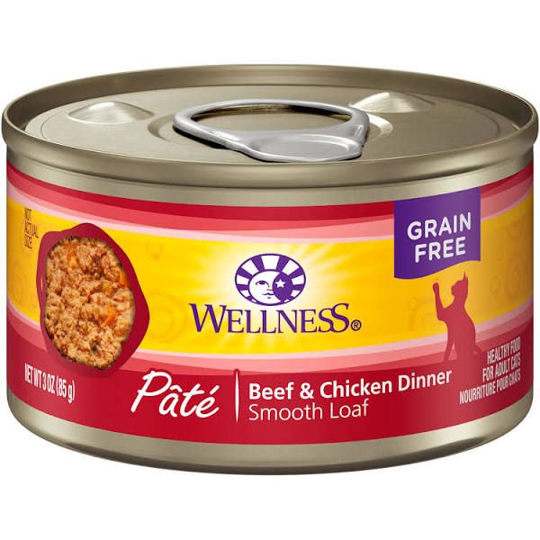 Wellness GF Beef and Chicken Dinner Pate Cat 3oz single