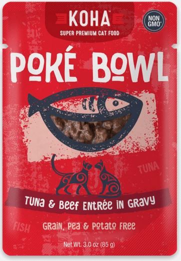 Box of Koha Poke Bowl Tuna and Beef Entree Cat 3oz
