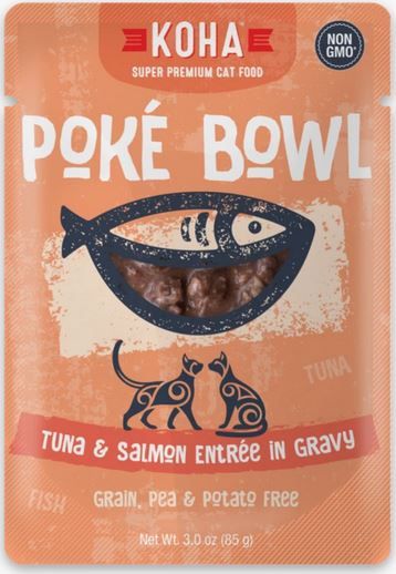 Koha Poke Bowl Tuna and Salmon Entree Cat 3oz single