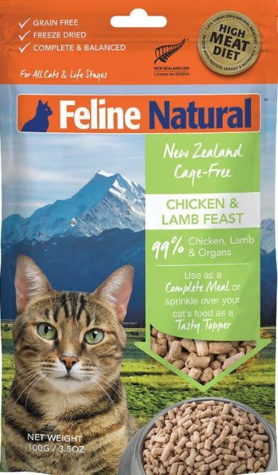 Feline Natural Freeze Dried Chicken and Lamb Feast 3.5oz