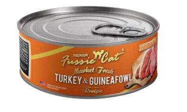 Box of Fussie Cat Market Fresh Turkey Guinea Fowl 5.5oz