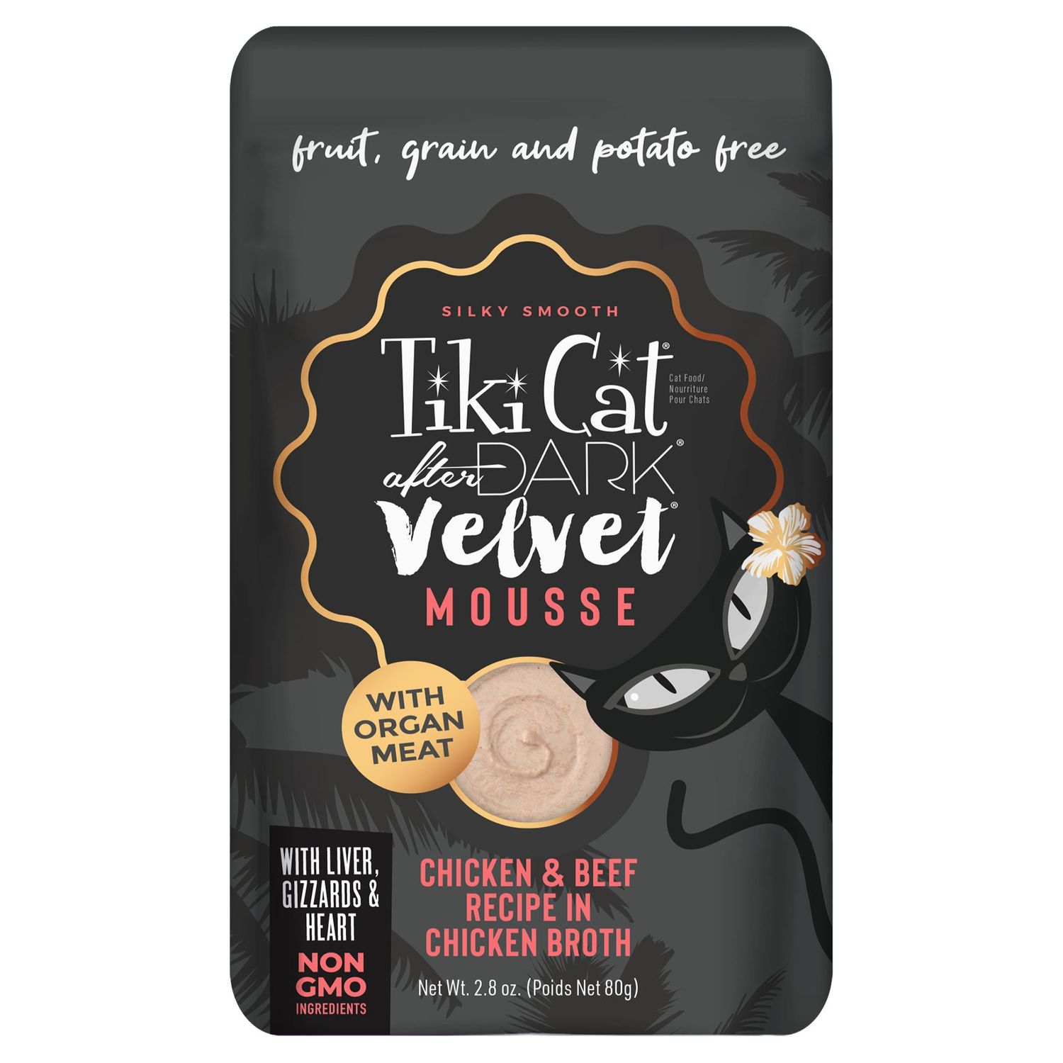 Tiki Cat After Dark Mousse Velvet Chicken and Beef 2.8oz single