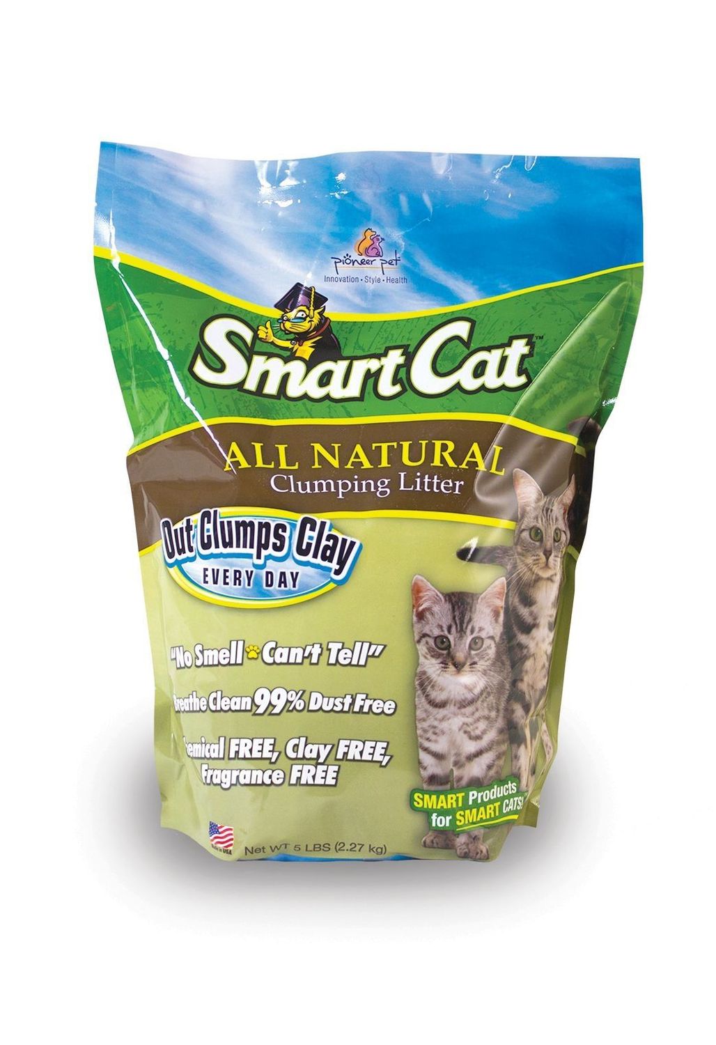 Box of Smart Cat Grass Natural Clumping Litter 5#