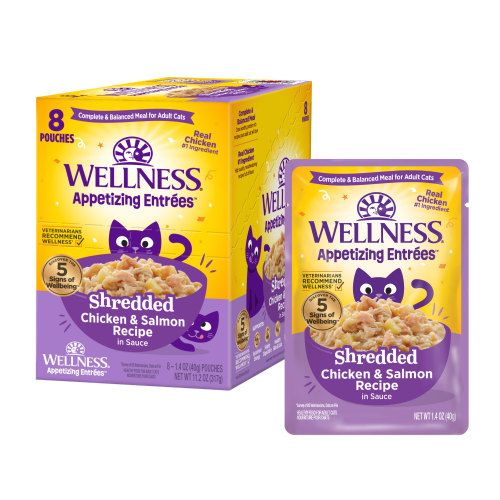 Box of Wellness Appetizing Entrees Shredded Chicken and Salmon 1.4oz 24ct