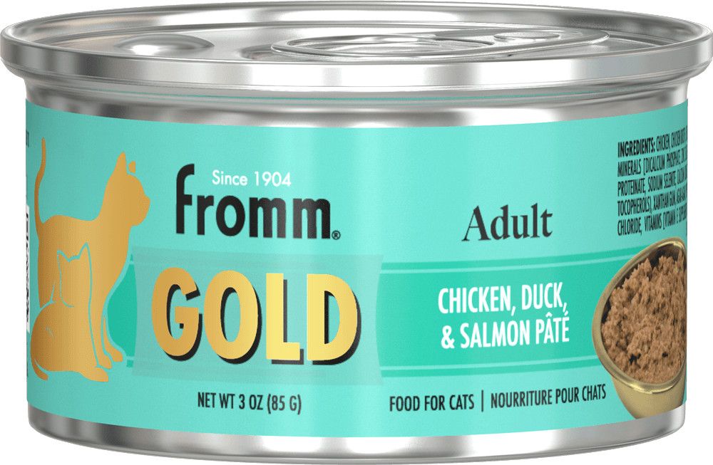 Box of Fromm Gold Adult Chicken Duck and Salmon Pate 3oz