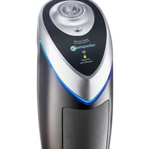 GermGuardian AC4825DLX black tower air purifier with digital controls and UV-C light.