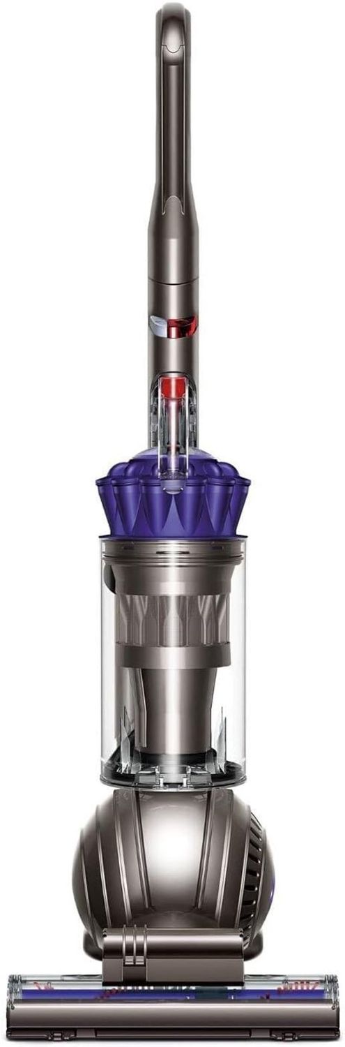 Dyson Ball Animal upright vacuum cleaner in gray and purple, featuring ball technology and high-reach wand
