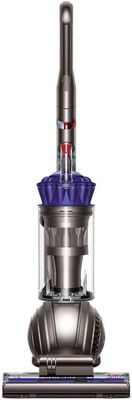 Dyson Ball Animal upright vacuum cleaner in gray and purple, featuring ball technology and high-reach wand