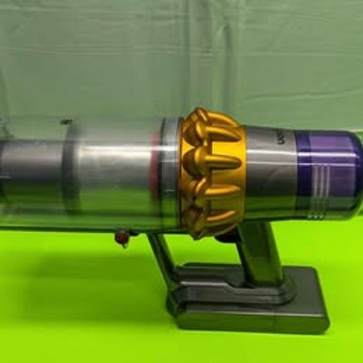 Side view of Dyson V15 Detect vacuum&#39;s dustbin with hygienic ejection mechanism