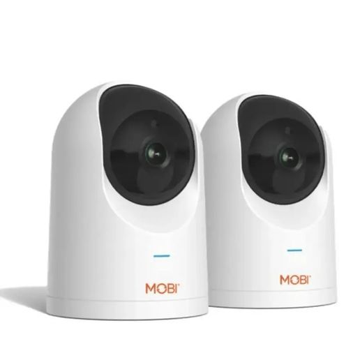 Front view of MOBI-Cam PRO HD camera showing lens, speaker, and microphone.