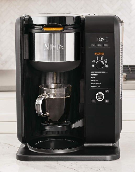 Ninja CP301 Hot &amp; Cold Brewed System Coffee Maker on a kitchen countertop.