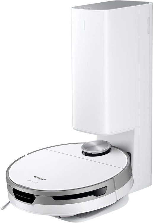 Robotic vacuum docked in charging station
