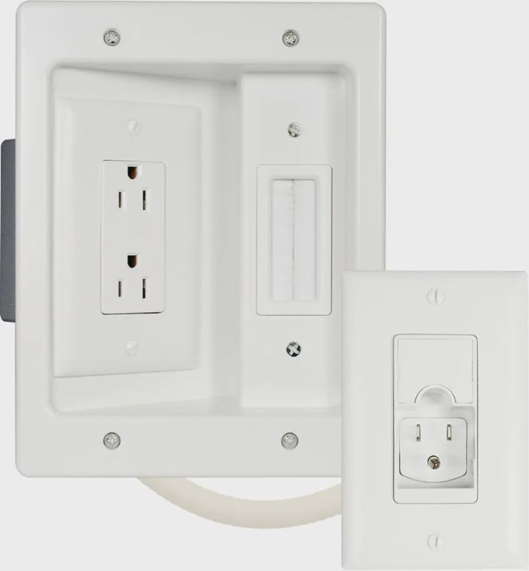 Sanus In-Wall Cable Concealer Recessed Power Kit displayed