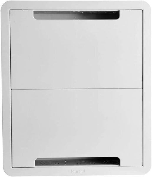 Sanus SA-IWB17-W1 TV Media In-Wall Box displayed, showcasing its sleek design and Wi-Fi transparent material.