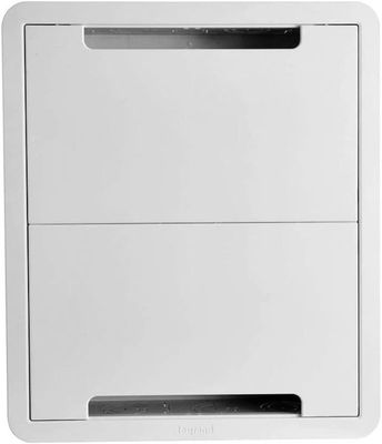 Sanus SA-IWB17-W1 TV Media In-Wall Box displayed, showcasing its sleek design and Wi-Fi transparent material.