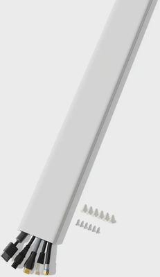 Sanus On-Wall Cable Concealer Kit for Mounted TVs components laid out, including multiple cable channels, connectors..