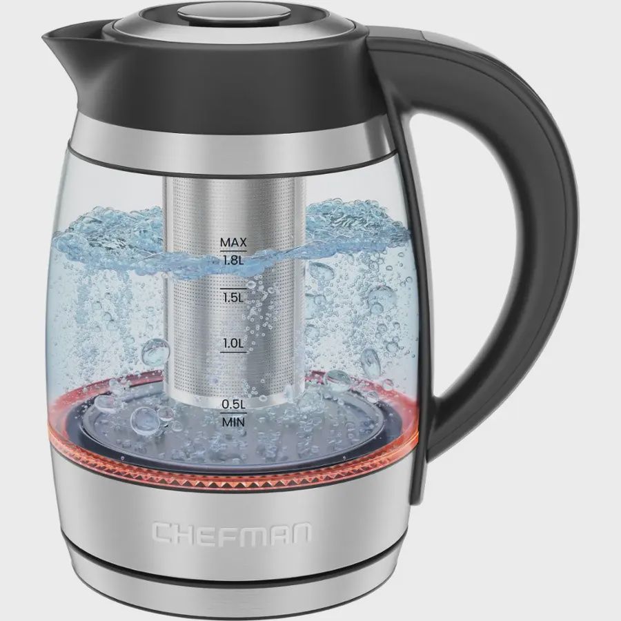 Side view of the Chefman Lightning 1.8L Custom-Temp Electric Kettle