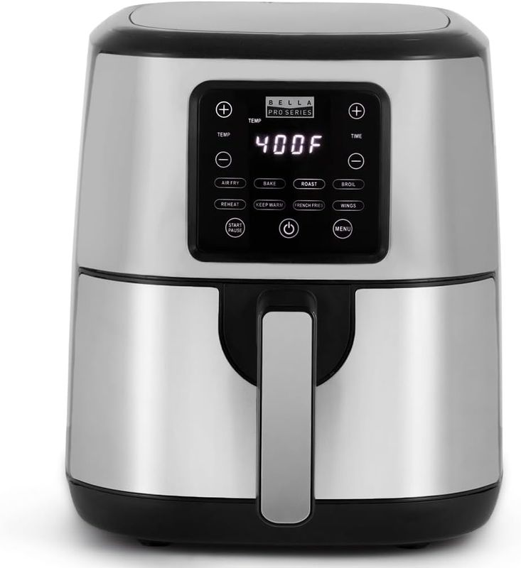 Bella 4.2-quart digital air fryer with touchscreen controls and black finish