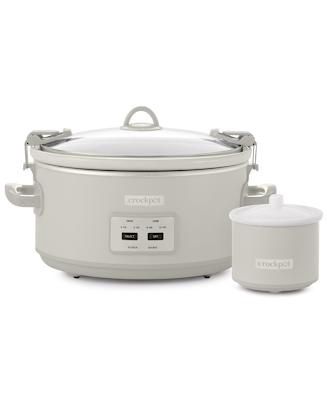 Crock-Pot 7-Qt. Cook &amp; Carry Programmable Slow Cooker with locking lid and Little Dipper warming pot for dips and sauces