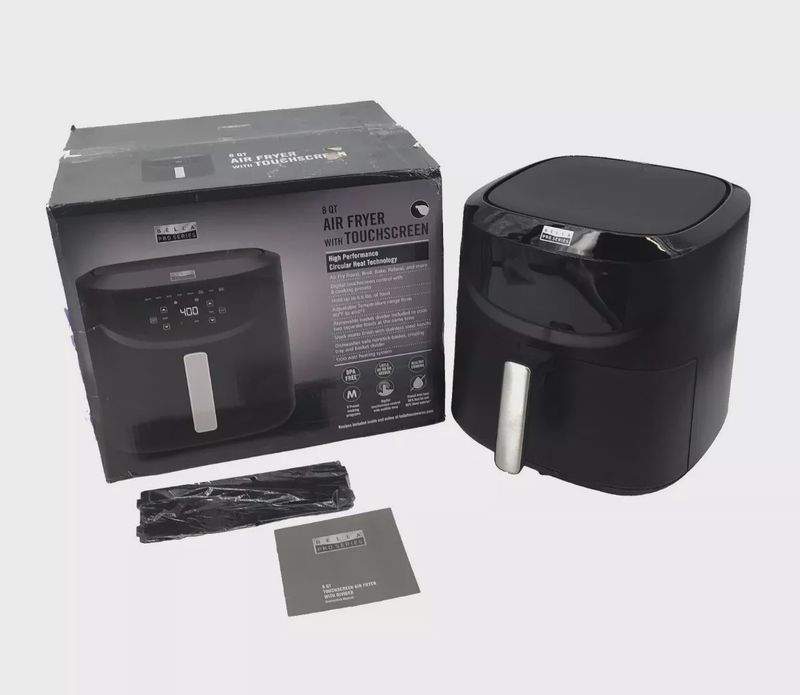 Bella Pro Series 8-qt. Digital Air Fryer in stainless steel with digital touchscreen controls