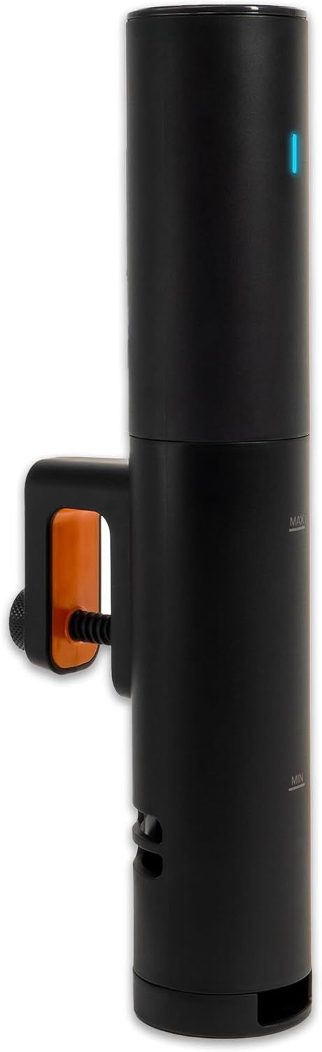 Anova Culinary Precision Cooker Mini in black, featuring Bluetooth connectivity and 850W power