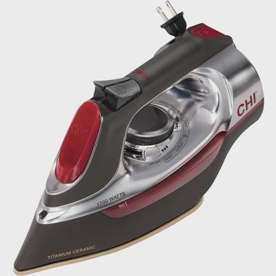 Side profile of the CHI Steam Iron highlighting its sleek design and ergonomic shape