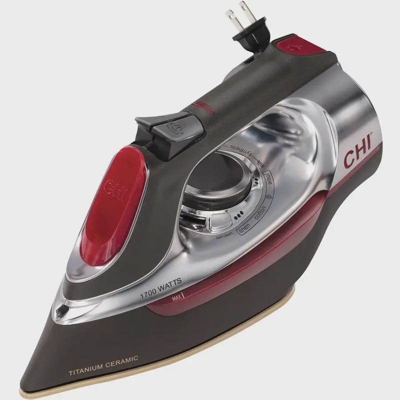 Side profile of the CHI Steam Iron highlighting its sleek design and ergonomic shape