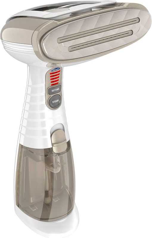 Compact Conair Handheld Garment Steamer for clothes with ergonomic handle and steam nozzle for wrinkle removal