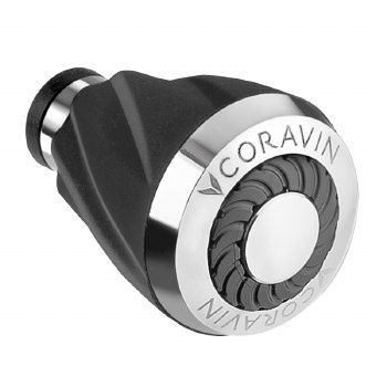 Coravin Aerator wine pourer with sleek black and silver design, designed to enhance wine aroma and flavor