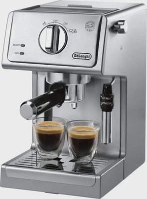 De&#39;Longhi manual espresso machine with classic design and stainless steel finish