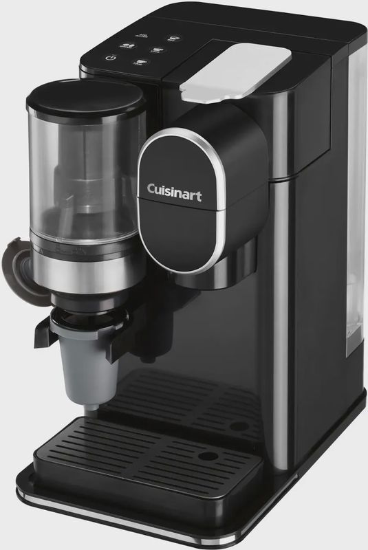 Cuisinart Grind &amp; Brew Single-Serve Coffeemaker with built-in grinder, digital controls, and stainless steel exterior