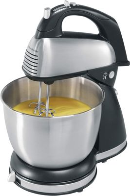 Hamilton Beach Classic Hand and Stand Mixer with 4-quart bowl, 6 speeds, and QuickBurst™ button.