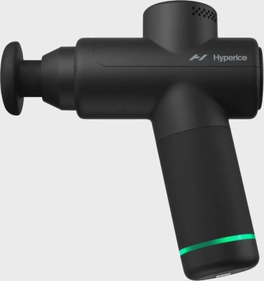 Side view of Hypervolt Go 2 showing massage head attached.
