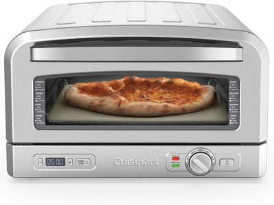 Cuisinart Indoor Pizza Oven with stainless steel finish and compact countertop design
